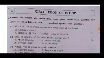 GSEB STD 5 EVS ENVIRONMENT AROUND US WORKBOOK CHAPTER 13 CIRCULATION OF BLOOD SOLUTIONS PART 1