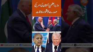 PM Shehbaz Sharif & Trump Share Friendly Talk at Arab-Islamic Summit . #PublicMirror