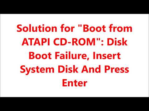 Disk Boot Failure In Lenovo Laptop Boot From Atapi Cd Rom