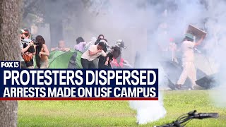 Police and protesters clash on USF campus