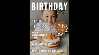 Editing a birthday invitation in Canva.