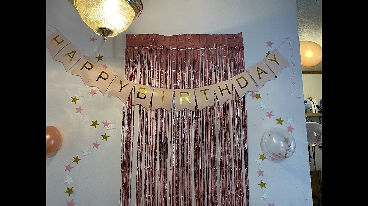 Finypa Rose Gold Birthday Decorations for Women 2pcs Foil Fringe Curtains,Pink Happy Birthday Review