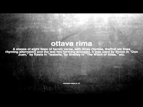 What does ottava rima mean