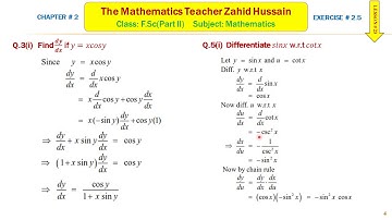 Lesson # 23   Differentiation  F ScPart II  Mathematics, Chapter 2 by Zahid Hussain