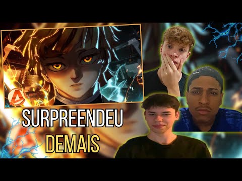 ♪ Zenitsu (Demon Slayer) | Olhos Abertos | AniRap | REACT TRIO DA CRIAÇÃO