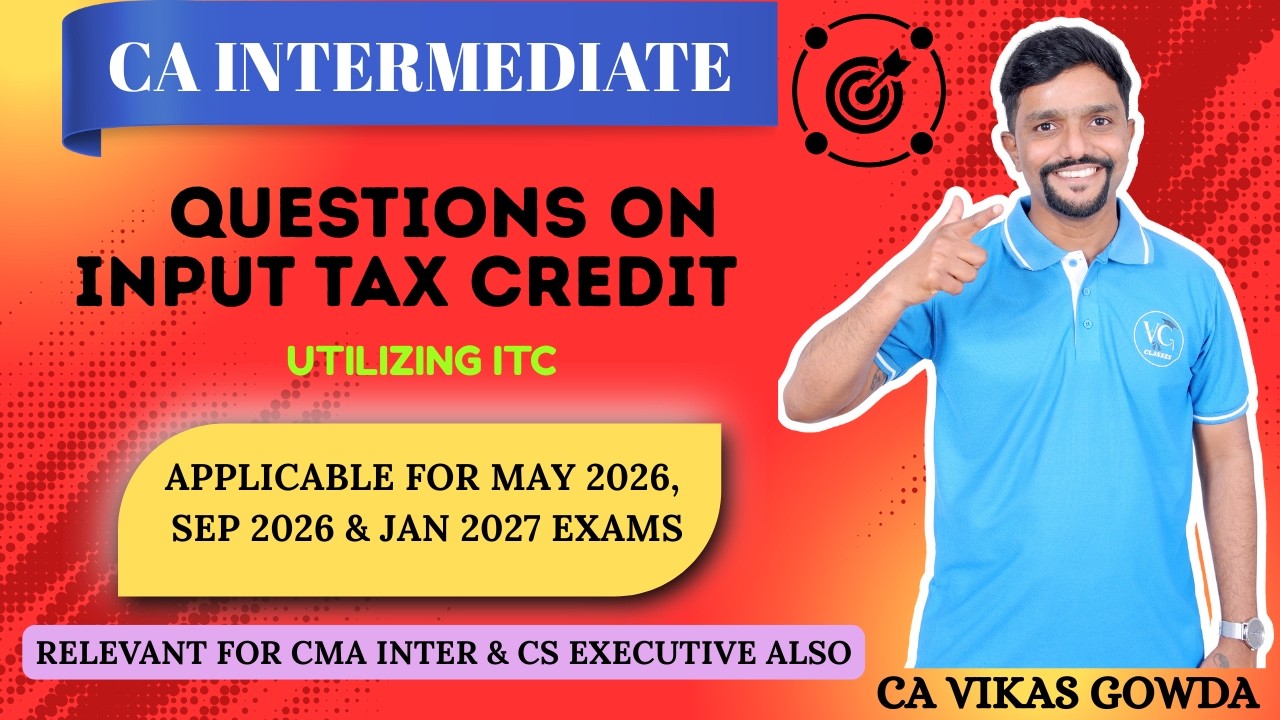 Questions on Input Tax Credit under GST | Utilizing ITC | GST Demo Class | Indirect Tax | CA Vikas