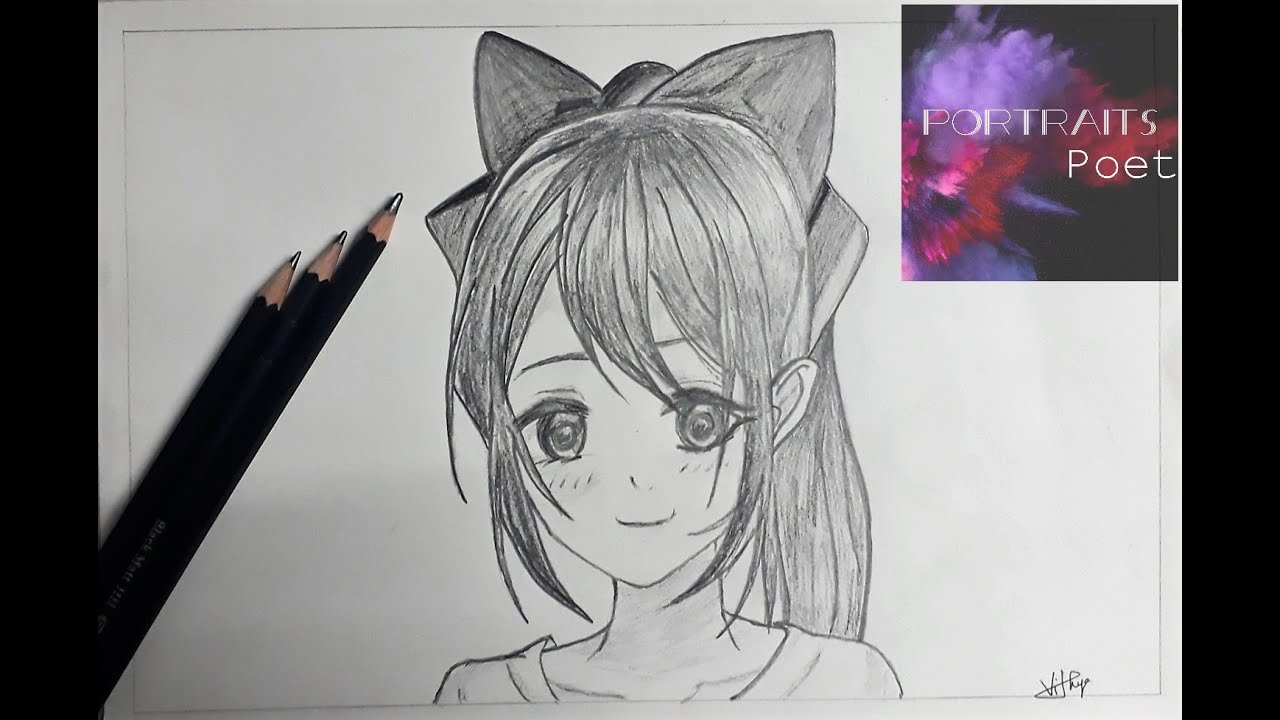 EASY Anime Girl Pencil Drawing  PaintingTube