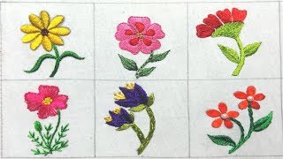 Hand Embroidery flower stitch, All over hand Embroidery, Easy Embroidery, हाथ की कढ़ाई,হাতের কাজ