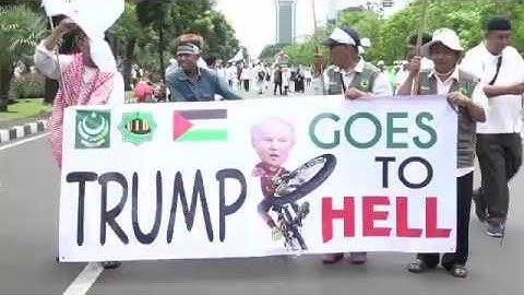 Thousands protest in Jakarta against Trump