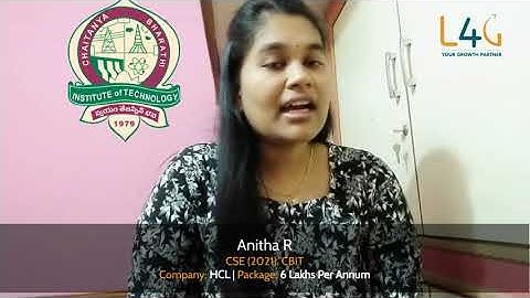 Student Placement Testimonial | L4G | CBIT | Coursera | Anitha R