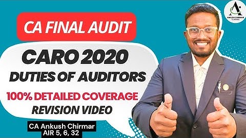 CARO 2020 & Duties of Auditors | CA Final Sep