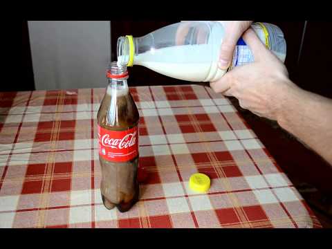 Coke mixed with Milk Experiment -  Coke and milk - Kola ve Süt Karıştırılırsa Ne Olur?