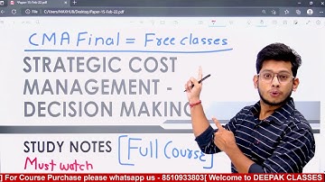 CMA FINAL SCM || FREE CLASSES || Syllabus Overview