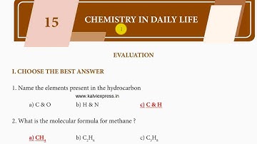 Refresher course module - 9th Science - 15 Chemistry in Daily life Evaluation answers