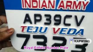 Royal Enfield Milk White Number Plate | RAJU ARTS | Raju Arts&Stickerings Pathapatnam