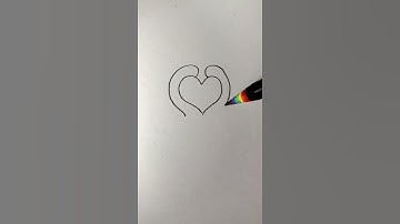 How to Draw Two Swans From heart shape #Shorts