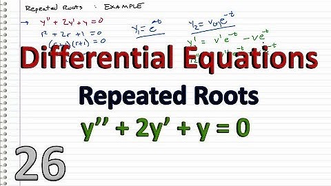 Differential Equations - 26 -  Repeated Roots case EXAMPLE