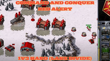 Command And Conquer Red Alert Skirmish Battle 1v3 Hard (Map: Iake Divide) RTS Gameplay PC 2025