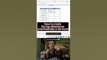 How to create Zig Zag attendance automatically in Ms Excel #excel #tips #shorts