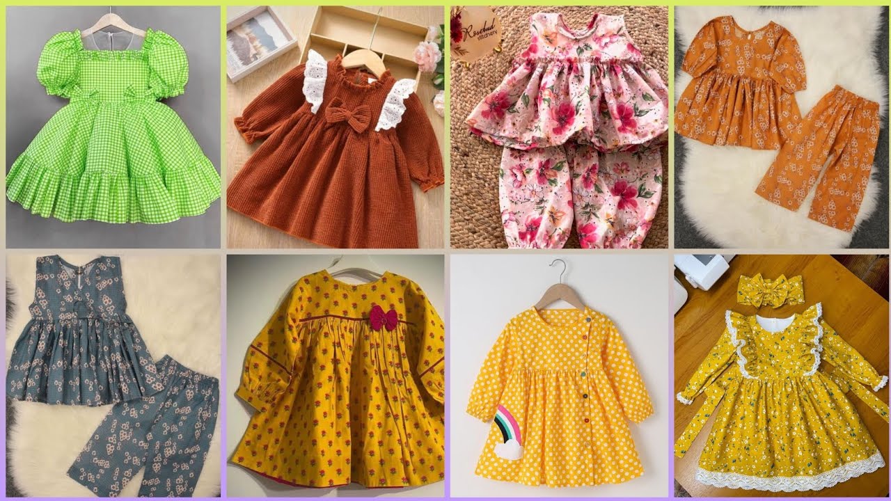 Unique homemade baby girls frock designs| lawn cotton casual wear baby girl dresses| Stylish clothes