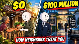 How Neighbors Treat You at Every Level of Wealth — From $0 to $ 100M