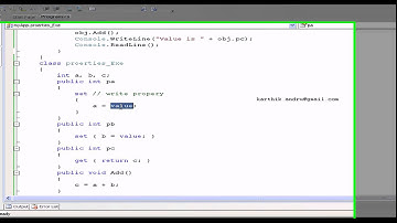 C# - Tutorial, Properties and Indexers in C# with Telugu Voice Hover