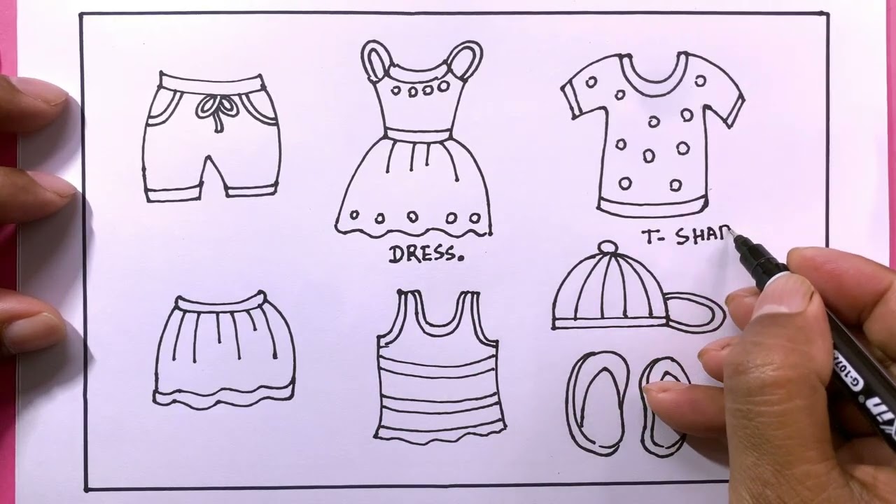Drawing Summer Season Clothes/How To Draw Summer Season Clothes/Summer Season Dress Drawing