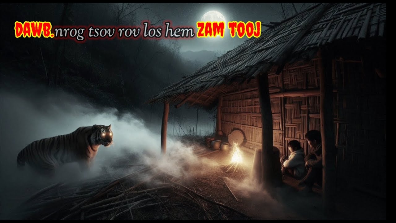 Dab neeg Dawb nrog tsov los hem Zam tooj 