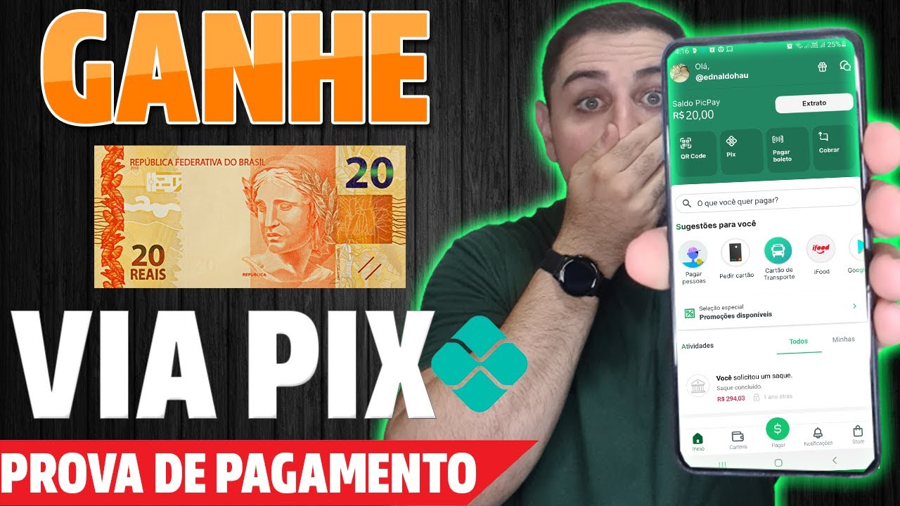 GANHE R$ 20,00 VIA PIX AGORA 💰 App Para Ganhar Dinheiro em 2022 DIA (Renda Extra na Internet 2022)