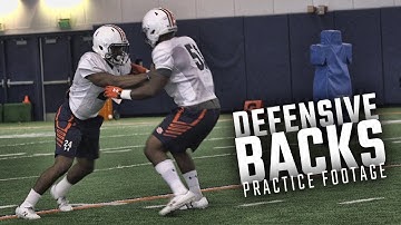 Watch Jamien Sherwood and the Auburn DBs run drills during spring practice