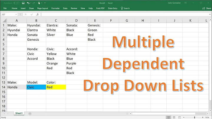 How To Create Multiple Dependent Drop Down Lists In Excel