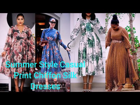 SUMMER STYLE CASUAL PRINT CHIFFON SILK DRESSES MAXI GOWN. HOW TO LOOK SIMPLE YET STUNNING?