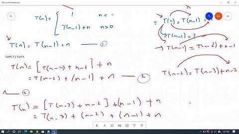 T(n-1) + n SOLUTION | SUBSTITUTION METHOD | RECURRENCE RELATION EXAMPLE