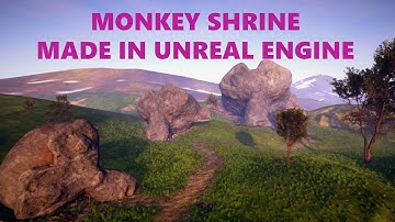 Monkey Shrine made in Unreal Engine featuring the Blender Suzanne