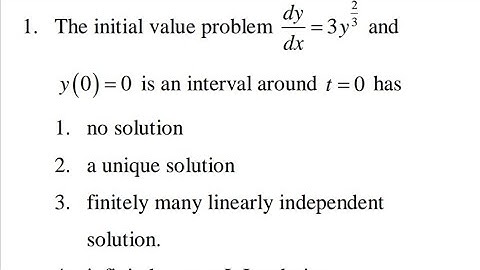 (IVP) Initial Value Problems Linear Differential Equation