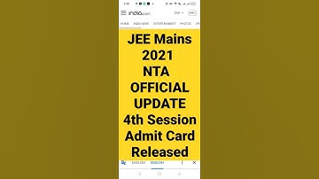 Big Announcement 😱 NTA Big Official Update🎉 JEE 2021 4TH SESSION ADMIT CARD RELEASED🔥