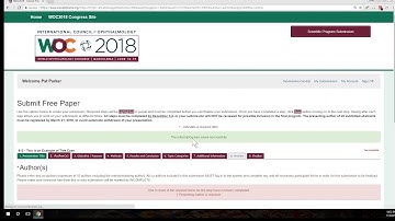 Abstract Submission Tutorial - WOC2018