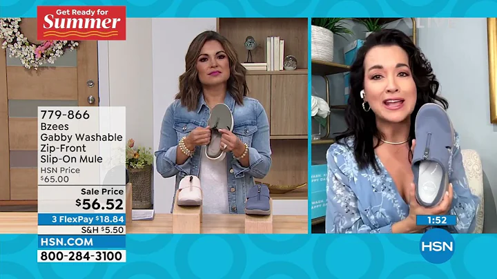 Bzees Gabby Washable Zip Front SlipOn Mule