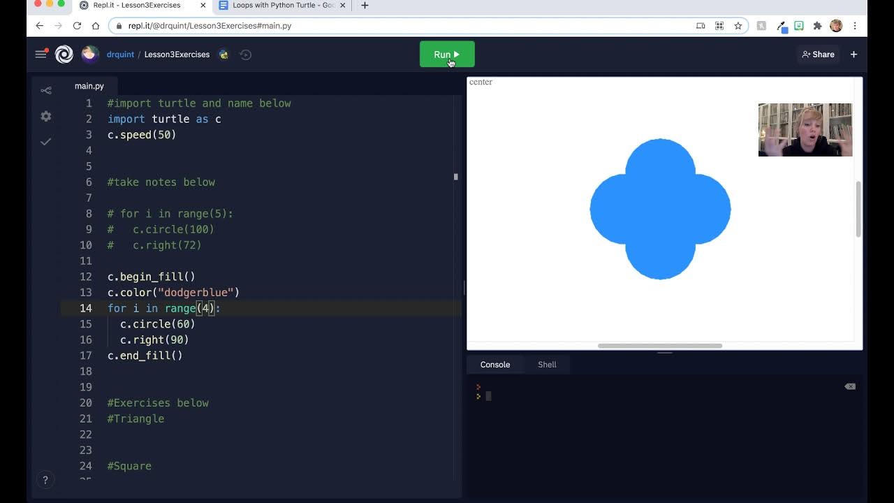 Python Turtle Lesson 3 | Loops - YouTube
