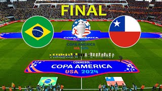 BRAZIL vs CHILE - FINAL | Copa America USA 2024 | Full Match All Goals | PES Gameplay