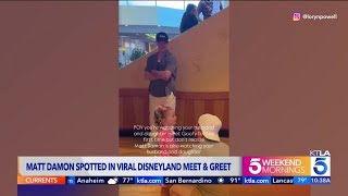 Matt Damon spotted watching sweet Disneyland Goofy moment