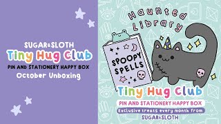 Tiny Hug Club Pin & Stationery Subscription Box Unboxing - October Haunted Library Box