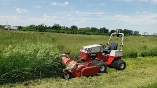 Ventrac Fine Cut Flail Mower In Tall Weeds!