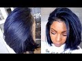 RAVEN MIDNIGHT BLUE HAIR COLOR AND CUT TUTORIAL DENIM BLUE HAIR