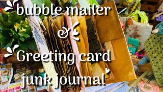 Owl journal 🦉 bubble mailer & greetings card junk journal ♻️ Process video