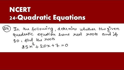 (NCERT),  24  Quadratic Equations
