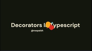 Making custom decorators in typescript