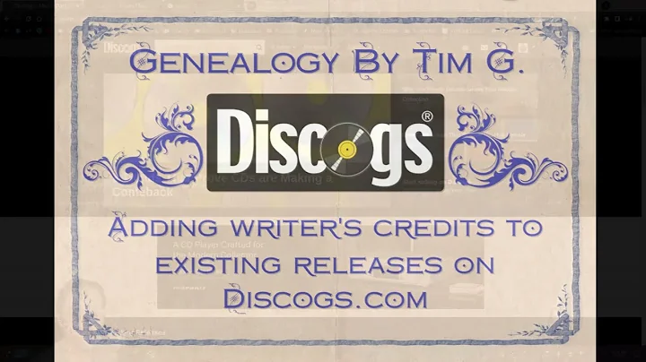 Discogs.com: Adding songwriter's credits to existi...