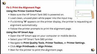 How to Fix HP Smart Tank 580 Printer Page Alignment Error - Print Alignment Calibration Guide