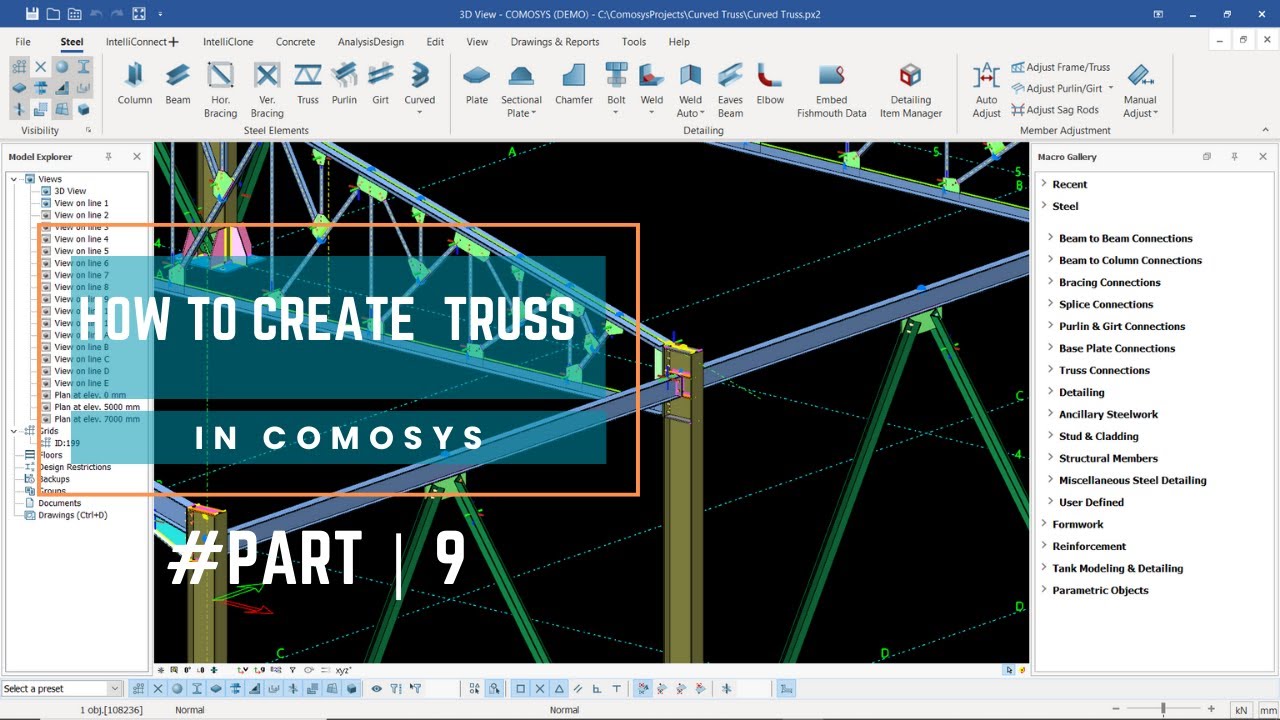 Comosys Introduction Creating Truss and gable Columns in COMOSYS_Part9 - YouTube